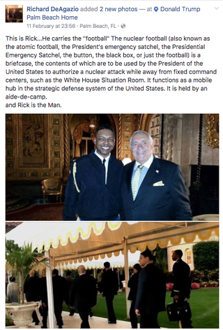 Illustration for article titled Members of Trump's Club Can Just Pose With the President's Nuclear Codes Guy Now